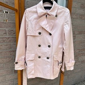 tommy hilfiger baby pink short trench coat